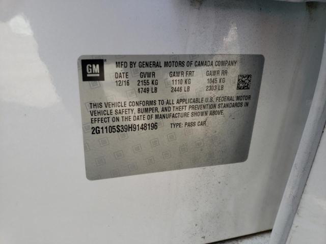 Photo 10 from auction – 2017 CHEVROLET IMPALA LT with VIN 2G1105S39H9148196