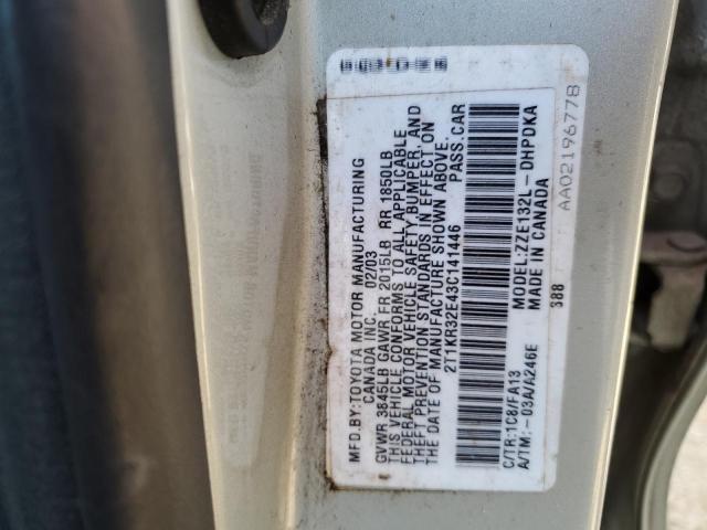 Photo 10 from auction – 2003 TOYOTA COROLLA MA with VIN 2T1KR32E43C141446