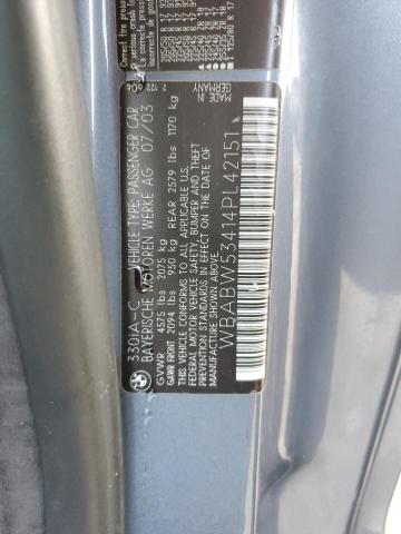 Photo 10 from auction – 2004 BMW 330 CI with VIN WBABW53414PL42151