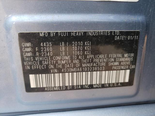 Photo 10 from auction – 2011 SUBARU LEGACY 2.5 with VIN 4S3BMBA61B3238503