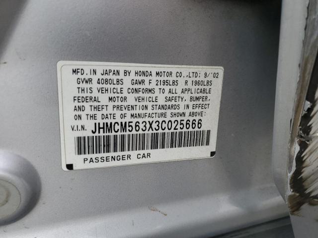 Photo 10 from auction – 2003 HONDA ACCORD LX with VIN JHMCM563X3C025666