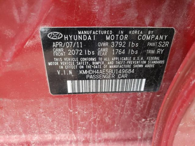 Photo 10 from auction – 2011 HYUNDAI ELANTRA GL with VIN KMHDH4AE5BU149684