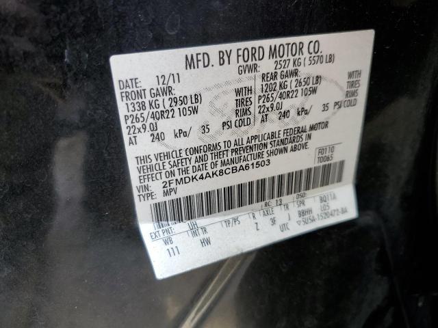Photo 10 from auction – 2012 FORD EDGE SPORT with VIN 2FMDK4AK8CBA61503