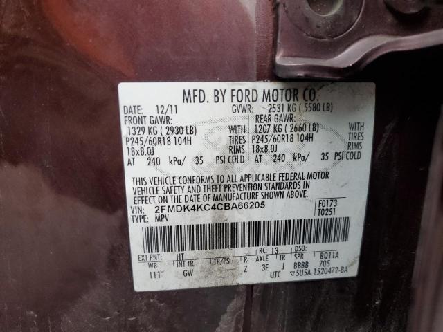 Photo 10 from auction – 2012 FORD EDGE LIMIT with VIN 2FMDK4KC4CBA66205