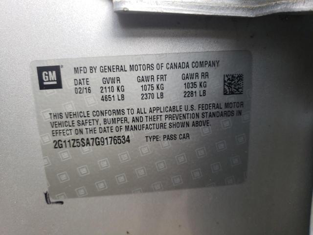 Photo 10 from auction – 2016 CHEVROLET IMPALA LS with VIN 2G11Z5SA7G9176534