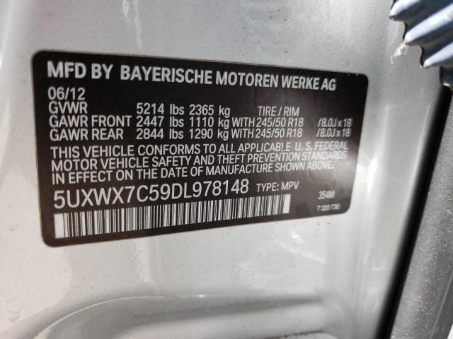 Photo 10 from auction – 2013 BMW X3 XDRIVE3 with VIN 5UXWX7C59DL978148
