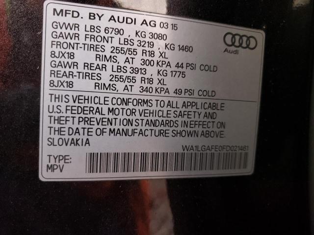 Photo 10 from auction – 2015 AUDI Q7 PREMIUM with VIN WA1LGAFE0FD021461