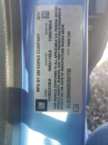 Photo 10 from auction – 2014 CHEVROLET SPARK LS with VIN KL8CB6S90EC521725