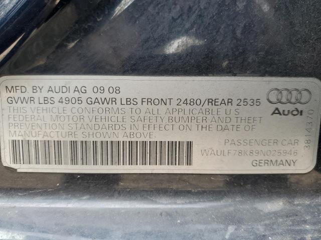 Photo 10 from auction – 2009 AUDI A4 with VIN WAULF78K89N025946