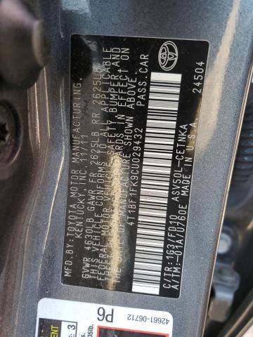 Photo 10 from auction – 2012 TOYOTA CAMRY BASE with VIN 4T1BF1FK9CU029432