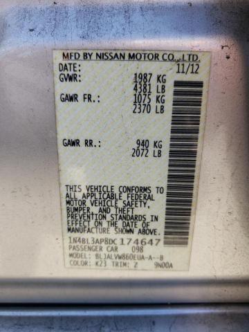 Photo 10 from auction – 2013 NISSAN ALTIMA 3.5 with VIN 1N4BL3AP8DC174647