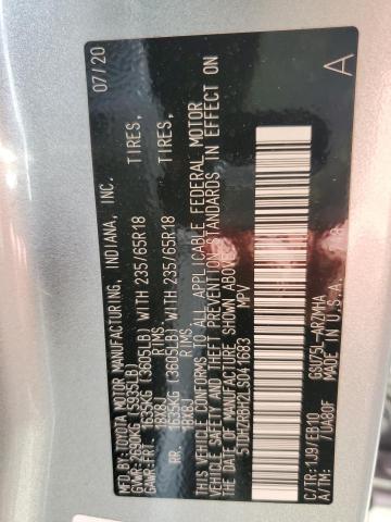 Photo 10 from auction – 2020 TOYOTA HIGHLANDER with VIN 5TDHZRBH2LS041683