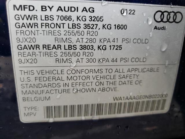Photo 10 from auction – 2022 AUDI E-TRON PRE with VIN WA1AAAGE0NB022000