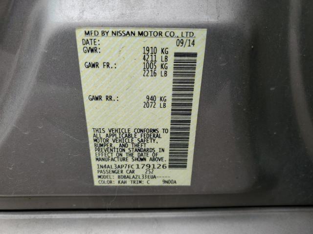 Photo 10 from auction – 2015 NISSAN ALTIMA 2.5 with VIN 1N4AL3AP7FC179126