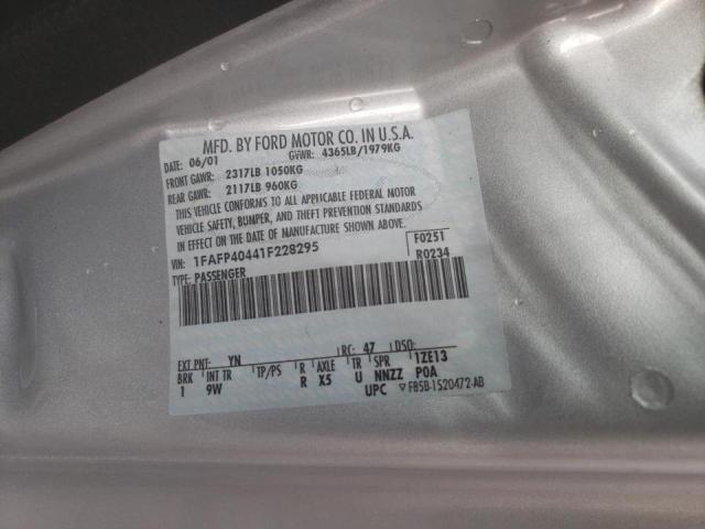 Photo 10 from auction – 2001 FORD MUSTANG with VIN 1FAFP40441F228295