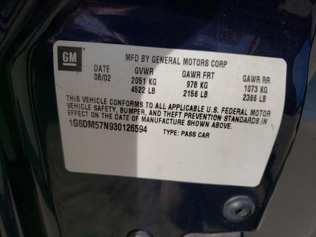 Photo 10 from auction – 2003 CADILLAC CTS with VIN 1G6DM57N930126594
