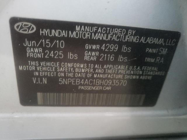 Photo 10 from auction – 2011 HYUNDAI SONATA GLS with VIN 5NPEB4AC1BH093570