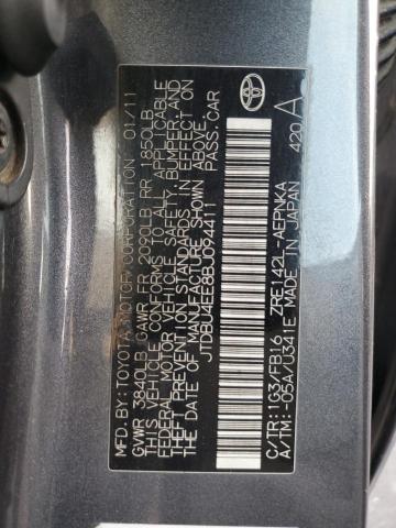 Photo 10 from auction – 2011 TOYOTA COROLLA BA with VIN JTDBU4EE8BJ094411