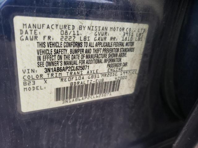 Photo 10 from auction – 2012 NISSAN SENTRA with VIN 3N1AB6AP2CL625071