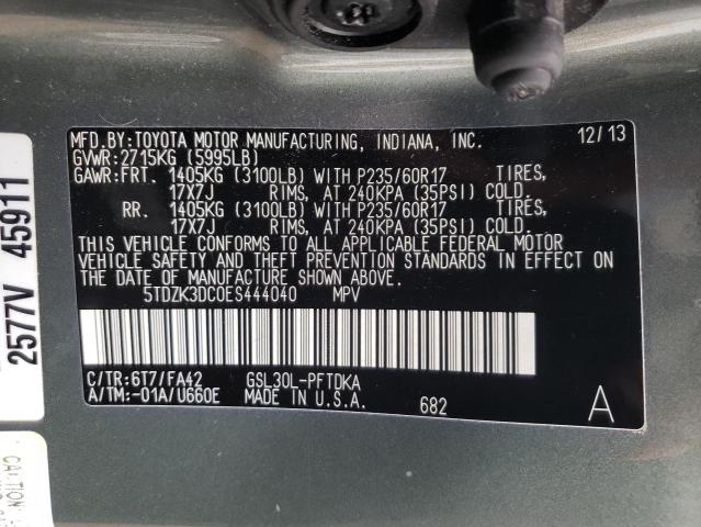 Photo 10 from auction – 2014 TOYOTA SIENNA with VIN 5TDZK3DC0ES444040