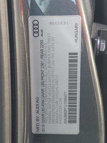 Photo 10 from auction – 2018 AUDI A3 PREMIUM with VIN WAUB8GFF1J1065471