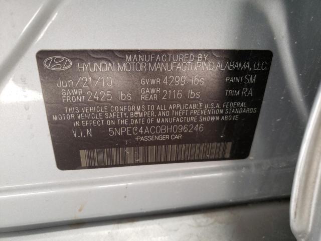 Photo 10 from auction – 2011 HYUNDAI SONATA SE with VIN 5NPEC4AC0BH096246