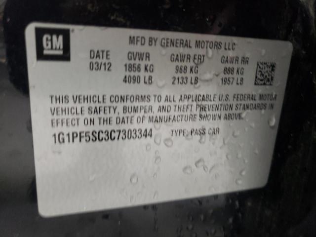 Photo 10 from auction – 2012 CHEVROLET CRUZE LT with VIN 1G1PF5SC3C7303344
