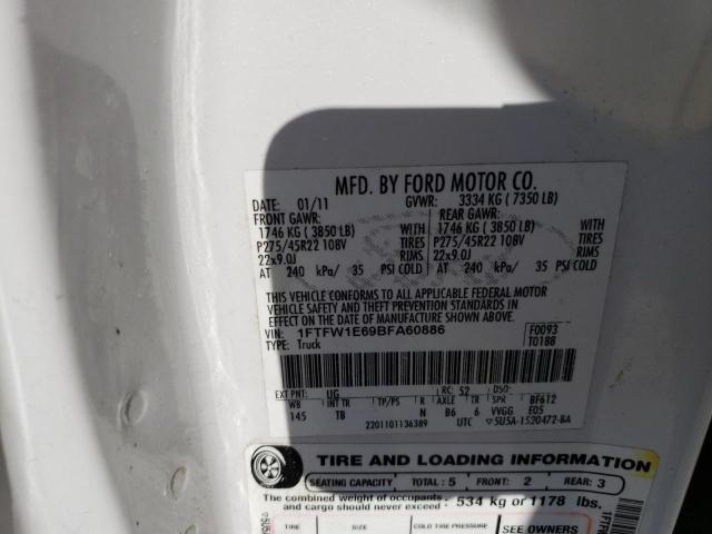 Zdjęcie 10 z aukcji – 2011 FORD F150 SUPER z VIN 1FTFW1E69BFA60886