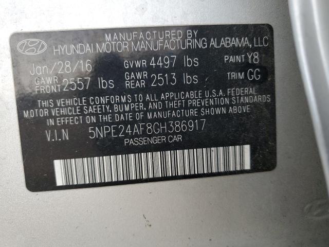 Photo 10 from auction – 2016 HYUNDAI SONATA SE with VIN 5NPE24AF8GH386917