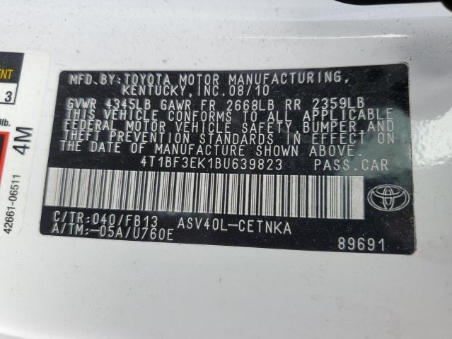 Photo 10 from auction – 2011 TOYOTA CAMRY BASE with VIN 4T1BF3EK1BU639823