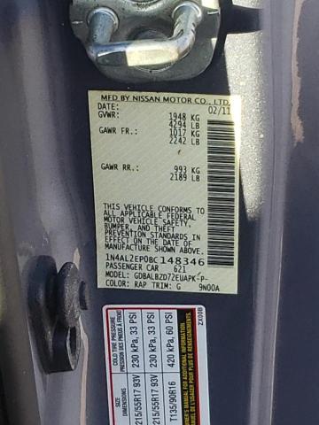 Photo 10 from auction – 2011 NISSAN ALTIMA S with VIN 1N4AL2EP0BC148346