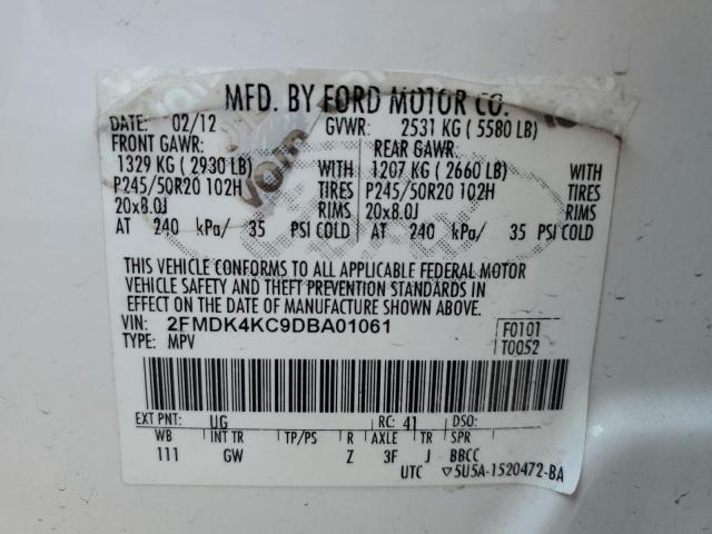 Photo 10 from auction – 2013 FORD EDGE LIMIT with VIN 2FMDK4KC9DBA01061