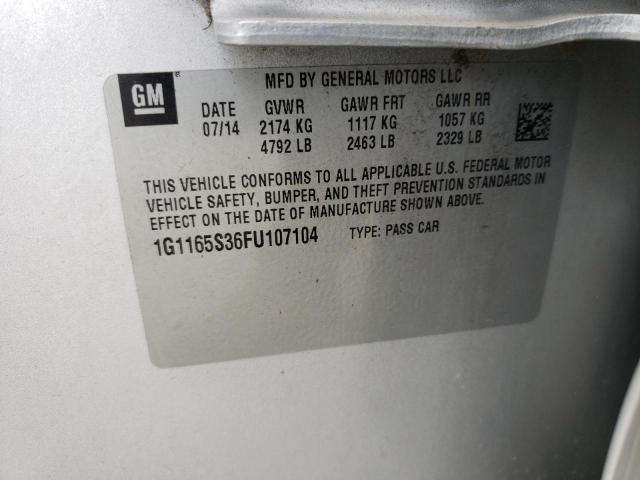 Photo 10 from auction – 2015 CHEVROLET IMPALA LTZ with VIN 1G1165S36FU107104