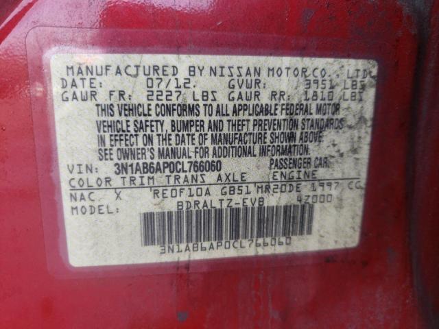 Photo 10 from auction – 2012 NISSAN SENTRA 2.0 with VIN 3N1AB6AP0CL766060
