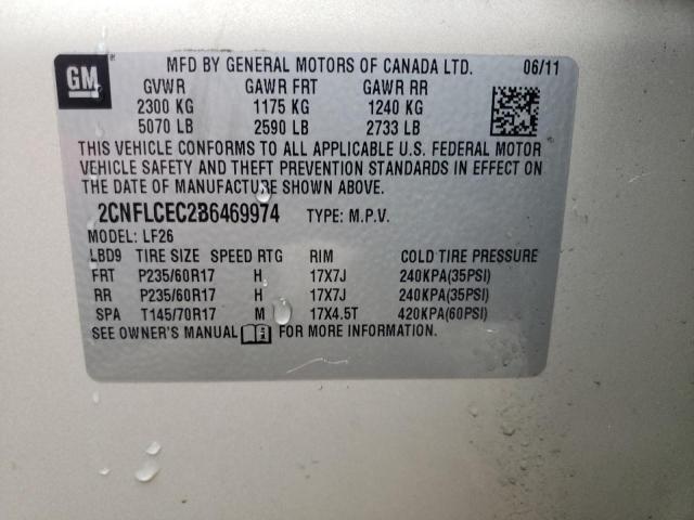 Photo 10 from auction – 2011 CHEVROLET EQUINOX LS with VIN 2CNFLCEC2B6469974