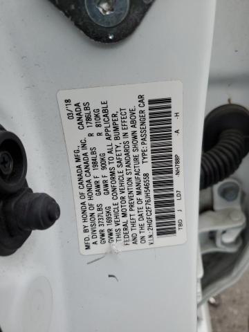 Photo 10 from auction – 2018 HONDA CIVIC EX with VIN 2HGFC2F76JH546558