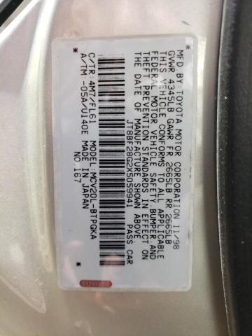 Photo 10 from auction – 1999 LEXUS ES 300 with VIN JT8BF28G2X5059941
