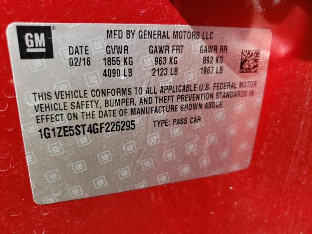 Photo 10 from auction – 2016 CHEVROLET MALIBU LT with VIN 1G1ZE5ST4GF226295