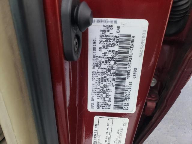 Photo 10 from auction – 2003 TOYOTA CAMRY LE with VIN 4T1BF32K33U060886