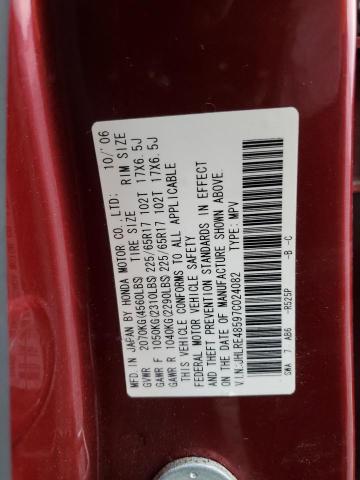 Photo 10 from auction – 2007 HONDA CR-V EX with VIN JHLRE48597C024082