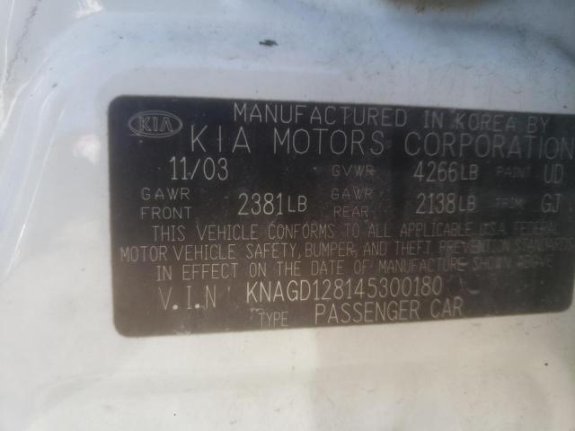 Photo 10 from auction – 2004 KIA OPTIMA LX with VIN KNAGD128145300180