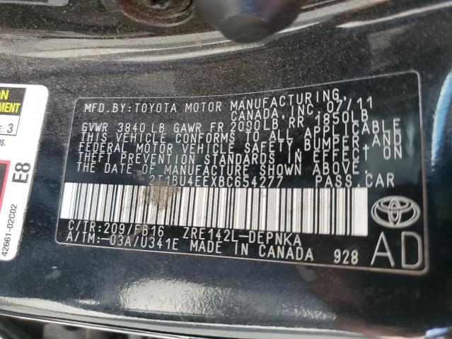 Photo 10 from auction – 2011 TOYOTA COROLLA BA with VIN 2T1BU4EEXBC654277