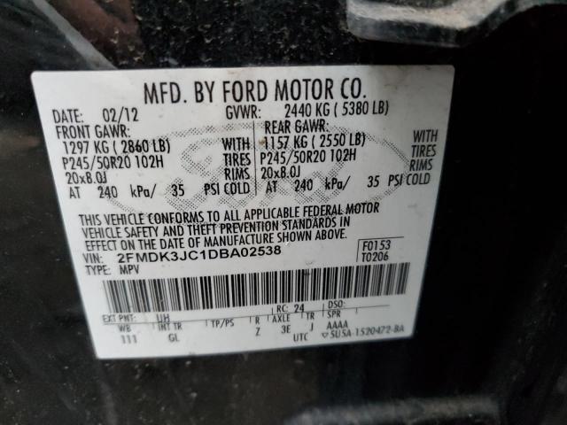 Photo 10 from auction – 2013 FORD EDGE SEL with VIN 2FMDK3JC1DBA02538