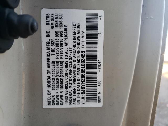 Photo 10 from auction – 2005 HONDA ELEMENT EX with VIN 5J6YH28655L003458