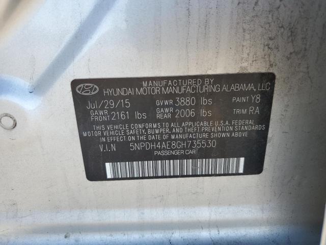 Photo 10 from auction – 2016 HYUNDAI ELANTRA SE with VIN 5NPDH4AE8GH735530
