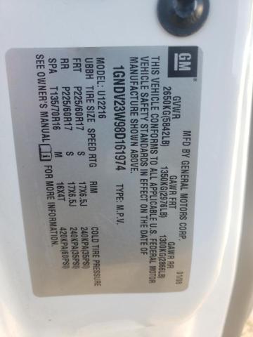 Photo 10 from auction – 2008 CHEVROLET UPLANDER L with VIN 1GNDV23W98D161974