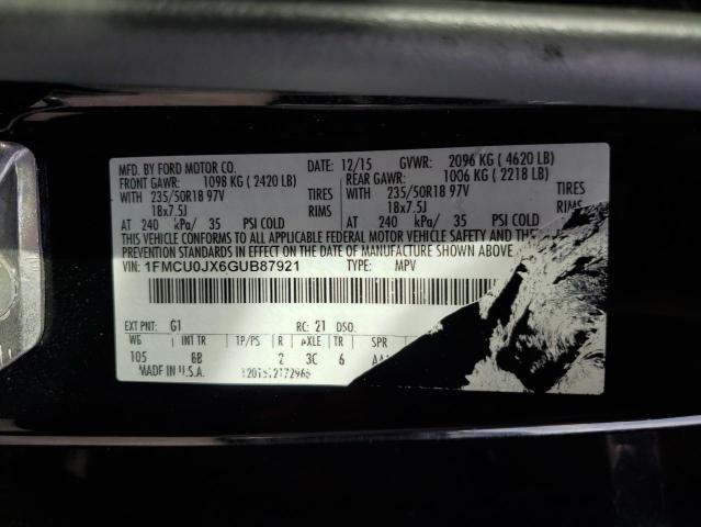 Photo 10 from auction – 2016 FORD ESCAPE TIT with VIN 1FMCU0JX6GUB87921