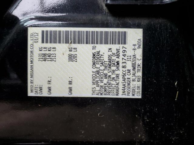 Photo 10 from auction – 2012 NISSAN MAXIMA S with VIN 1N4AA5AP6CC837497