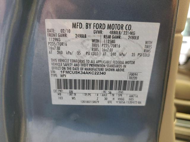 Photo 10 from auction – 2010 FORD ESCAPE HYB with VIN 1FMCU5K34AKC22340