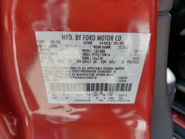 Photo 10 from auction – 2010 FORD ESCAPE with VIN 1FMCU0D78AKA35072